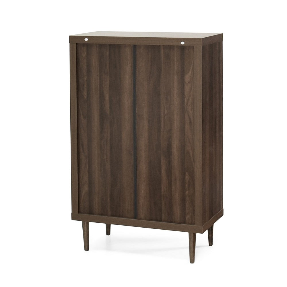 Minie Tall Dresser Chest, 5 Drawers, Rubberwood, Modern Walnut Brown - BM324449