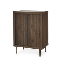 Minie Dresser Chest with 4 Drawers, Rubberwood Legs, Walnut Brown - BM324450