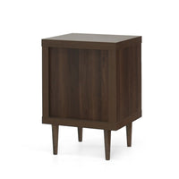 Minie Nightstand with 1 Drawer, Shelf, Modern White and Walnut Brown - BM324451