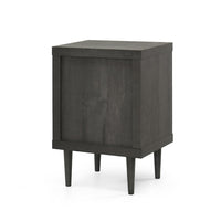 Minie Nightstand with 2 Drawers, Shelf, Rubberwood Legs, Dark Gray - BM324457