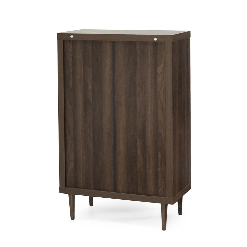 Minie Tall Dresser Chest, 4 Drawers, Rubberwood White, Walnut Brown - BM324459