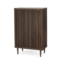 Minie Tall Dresser Chest, 4 Drawers, Rubberwood White, Walnut Brown - BM324459