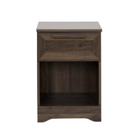 Vinie Nightstand with 1 Drawer and Open Shelf, Modern Walnut Brown - BM324462