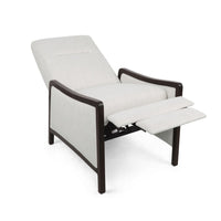 Reina Recliner Chair with Push-Back, Brown Birch Wood, Beige Fabric - BM324471
