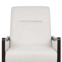 Reina Recliner Chair with Push-Back, Brown Birch Wood, Beige Fabric - BM324471
