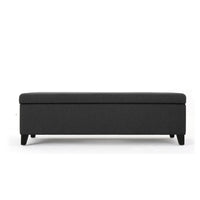 Harry Storage Ottoman Bench, 51 Inch Classic Dark Gray, Birch Wood - BM324490