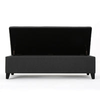 Harry Storage Ottoman Bench, 51 Inch Classic Dark Gray, Birch Wood - BM324490