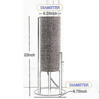 Modern Table Lamp, Upright Beige Linen Drum Shade, Black Metal 22 Inch -BM324492