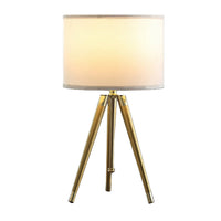 Kera Table Lamp, White Drum Shade, Brass Gold Tripod Base 39 Inch  -BM324493