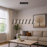 Modern Ceiling Pendant Light, Suspended Aluminum Spiral Loop, 23 Inch -BM324498