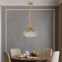 Accent Chandelier, Classic Crystal Inspired Cascade Gold Metal 12 Inch -BM324500