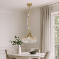 Accent Chandelier, Classic Crystal Inspired Cascade Gold Metal 12 Inch -BM324500