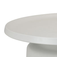 Ricca Plant Stand Table, White Metal, Round 29 Inch Top, Pedestal Base -BM324604