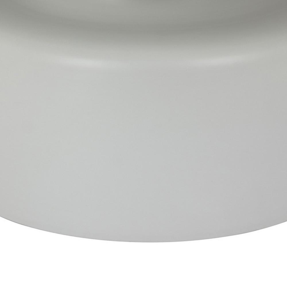 Ricca Plant Stand Table, White Metal, Round 29 Inch Top, Pedestal Base -BM324604