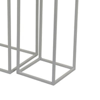 Sano Plant Stand Table Set of 3, Mesh Pattern, White Metal, Square -BM324629