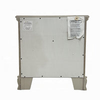 Auri Kids Nightstand, 3 Drawers and Scalloped Base, 27 Inch Gray Wood -BM324683