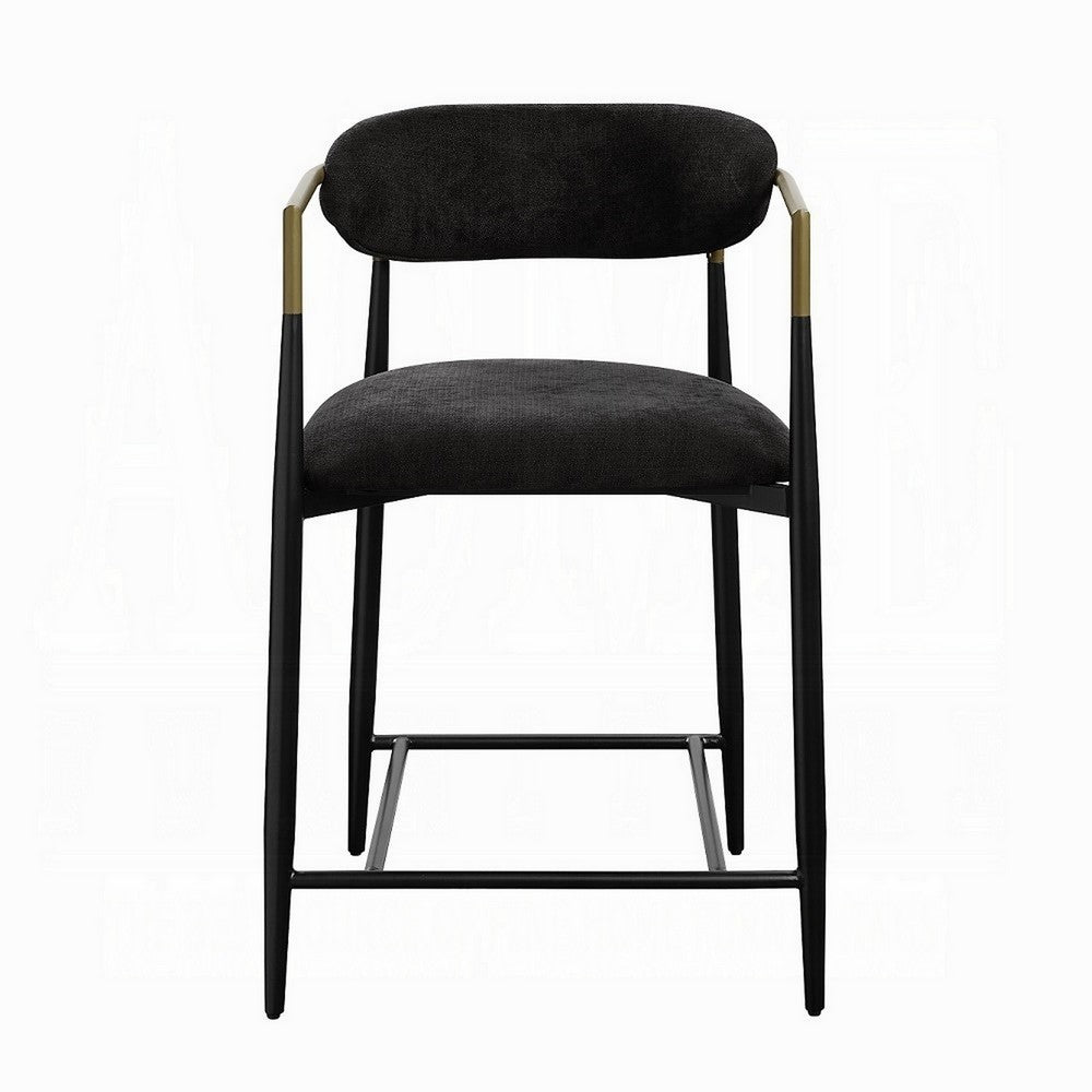 Vonn 25 Inch Counter Height Chair, Padded Fabric, Black Metal Frame -BM324721