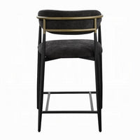 Vonn 25 Inch Counter Height Chair, Padded Fabric, Black Metal Frame -BM324721