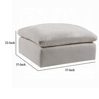 Shar Modular Ottoman, Pillow Top Cushion, Plush Ivory Linen Fabric -BM324728