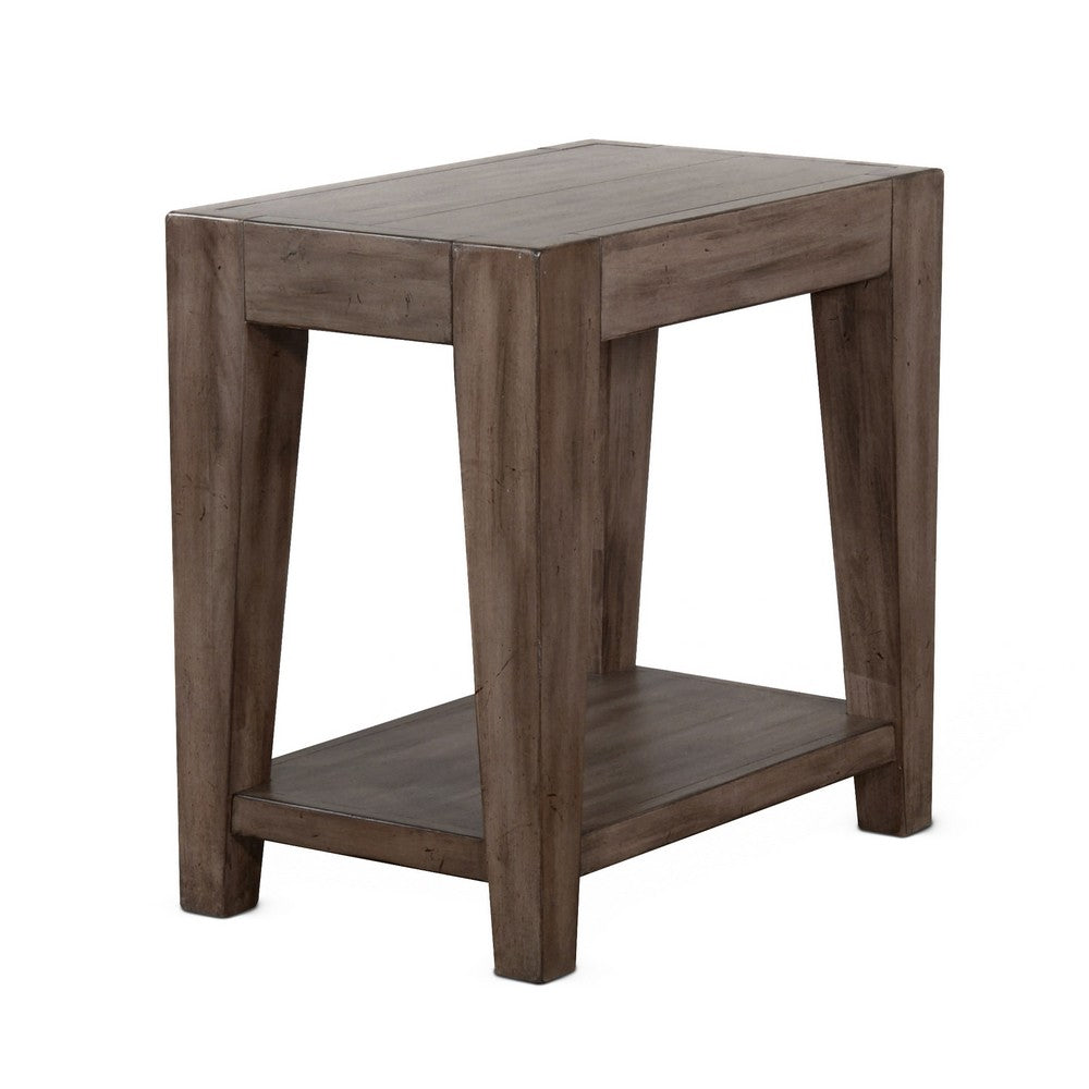 Yael Accent Side Table, Tapered Legs, 25 Inch Rectangular, Brown -BM324748