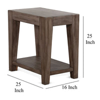Yael Accent Side Table, Tapered Legs, 25 Inch Rectangular, Brown -BM324748