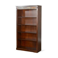 Odell Bookcase w 5 Adjustable Shelves, Dark Brown Slate Inlay 60 Inch -BM324755