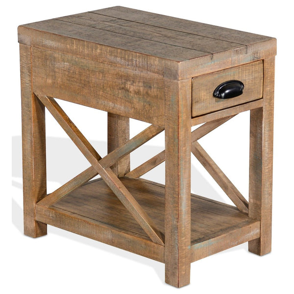 Rany Accent Table, Drawer, Shelf, 22 Inch Rectangular Top, Light Brown -BM324777