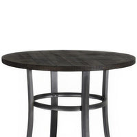 Flint Counter Height Table Round 36 Inch, Dark Brown Mahogany w Metal -BM324809