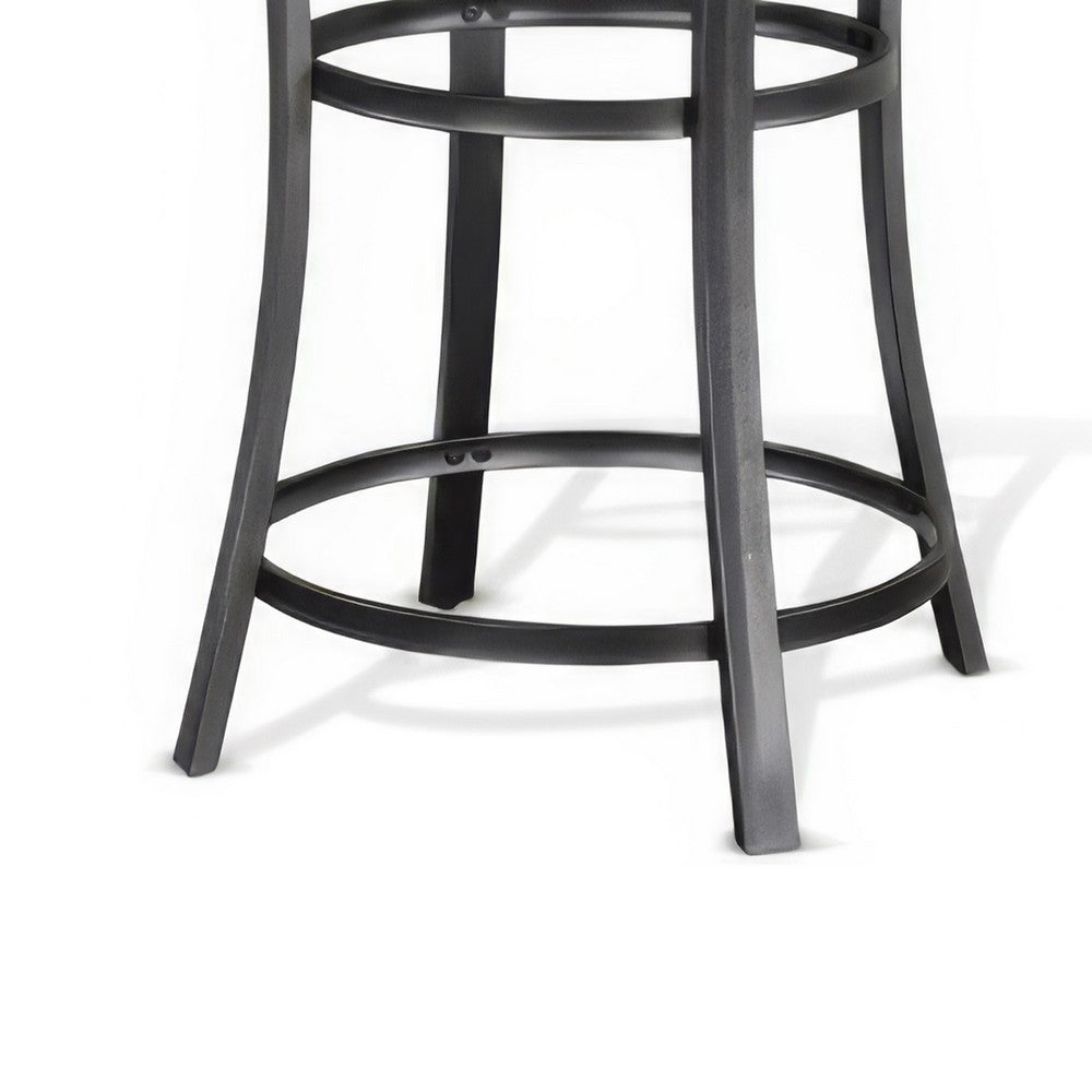 Flint Counter Height Table Round 36 Inch, Dark Brown Mahogany w Metal -BM324809