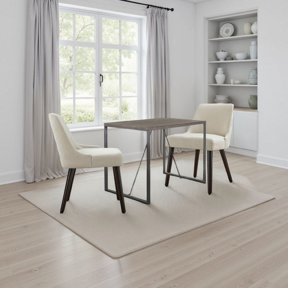 Zayle Counter Height Table, Dark Brown Mahogany Wood, Metal, 47 Inch -BM324813