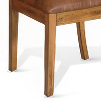 Marv Dining Chair, Slat Back, Light Brown Microfiber, Mahogany Mindi -BM324819
