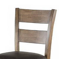 Yael Barstool Chair, Ladderback, Black Microfiber, Taupe Mahogany Wood -BM324820