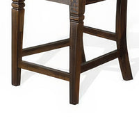 Flint Set of 2 Counter Stool Chairs, Ladderback, Black, Dark Brown Mahogany Wood - BM324822