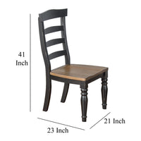 Barb Dining Chair, Ladderback, Black and Brown Poplar Wood Turned Legs -BM324833