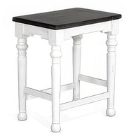 Orso Counter Height Stool Set of 2, White, Dark Brown Mahogany Wood -BM324844