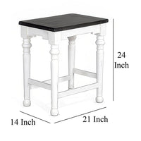 Orso Counter Height Stool Set of 2, White, Dark Brown Mahogany Wood -BM324844
