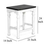 Orso Counter Height Stool Set of 2, White, Dark Brown Mahogany Wood -BM324844