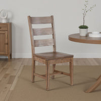 Yael Dining Chair Set of 2, Ladderback Design, Light Brown Wood -BM324847