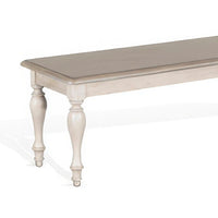 Sain Dining Bench, Taupe, White Mahogany Wood, Turned Legs, 68 Inch -BM324860