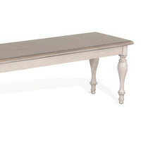 Sain Dining Bench, Taupe, White Mahogany Wood, Turned Legs, 68 Inch -BM324860
