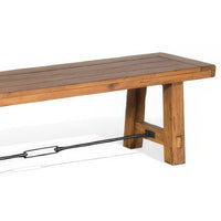 Jake Dining Bench, Light Brown Mahogany, Turnbuckle Accent, 64 Inch -BM324862