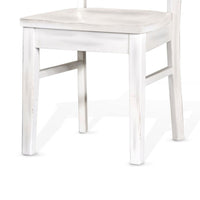 Sime Dining Chair Set of 2, Ladderback Design, Off White Mahogany Wood -BM324865