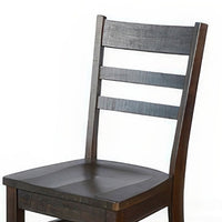Flint Dining Chair Set of 2, Ladderback Design, Dark Brown Mahogany -BM324868