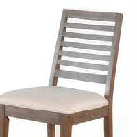 Yael Counter Height Stool Set of 2, Ivory White, Light Brown Wood -BM324884