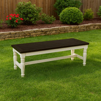 Orso Bench, Off White, Dark Brown Mahogany and Mindi Wood, 52 Inch -BM324887