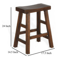 Reggie Counter Stool Set of 2, Saddle Seat Mocha Brown Mahogany -BM324888