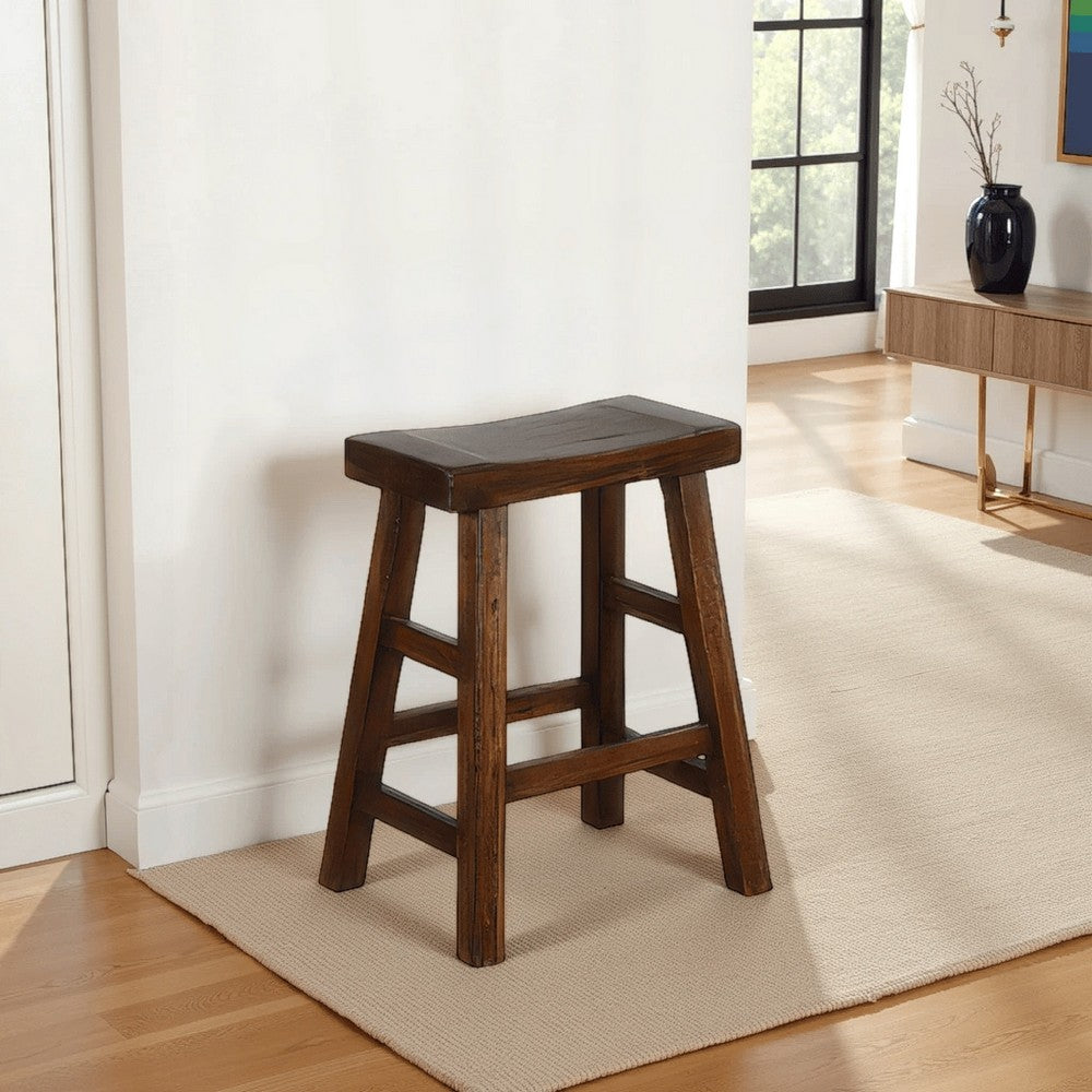Reggie Counter Stool Set of 2, Saddle Seat Mocha Brown Mahogany -BM324888