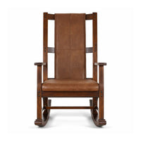 Odel Rocking Chair, Faux Leather Seat and Back, Dark Chocolate Brown -BM324896