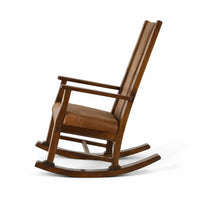 Odel Rocking Chair, Faux Leather Seat and Back, Dark Chocolate Brown -BM324896
