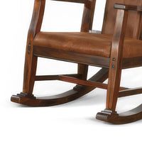 Odel Rocking Chair, Faux Leather Seat and Back, Dark Chocolate Brown -BM324896